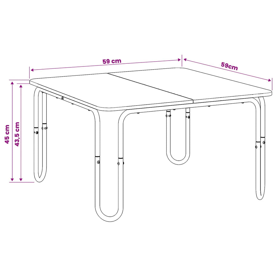 Salontafel Sonoma Eiken 59 x 59 x 45 cm Bewerkt hout
