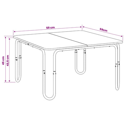 Salontafel Betongrijs 59 x 59 x 45 cm Bewerkt hout