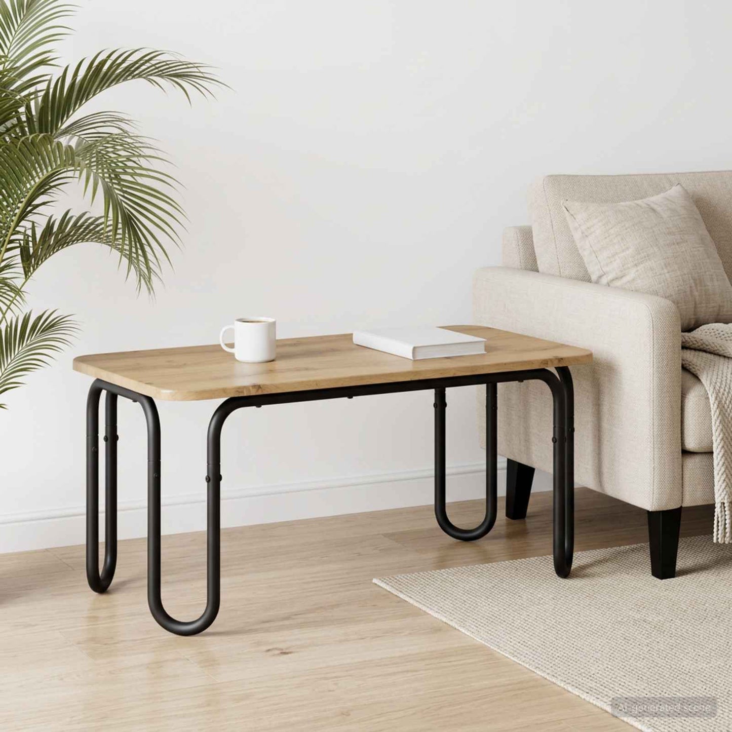 Salontafel Artisanaal eiken 79,5 x 40 x 36 cm Bewerkt hout