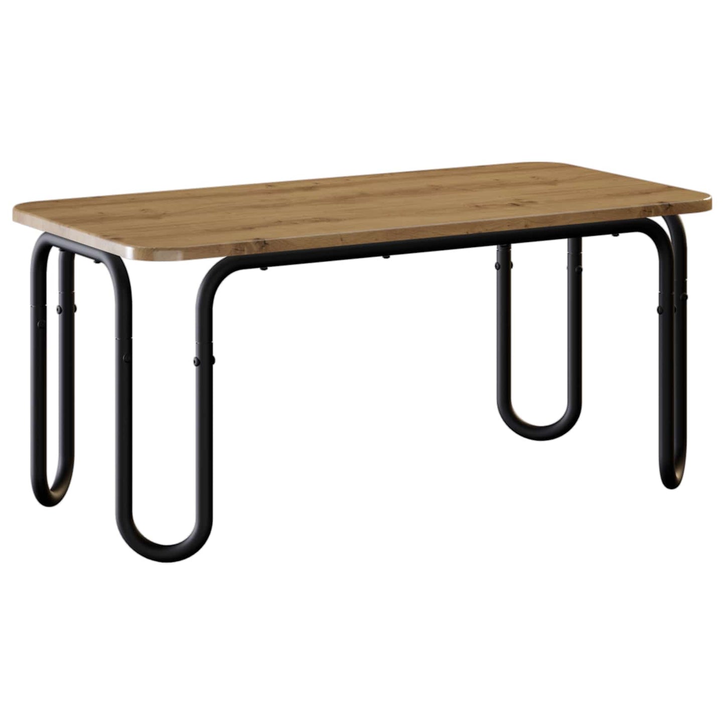 Salontafel Artisanaal eiken 100 x 50 x 45 cm Bewerkt hout