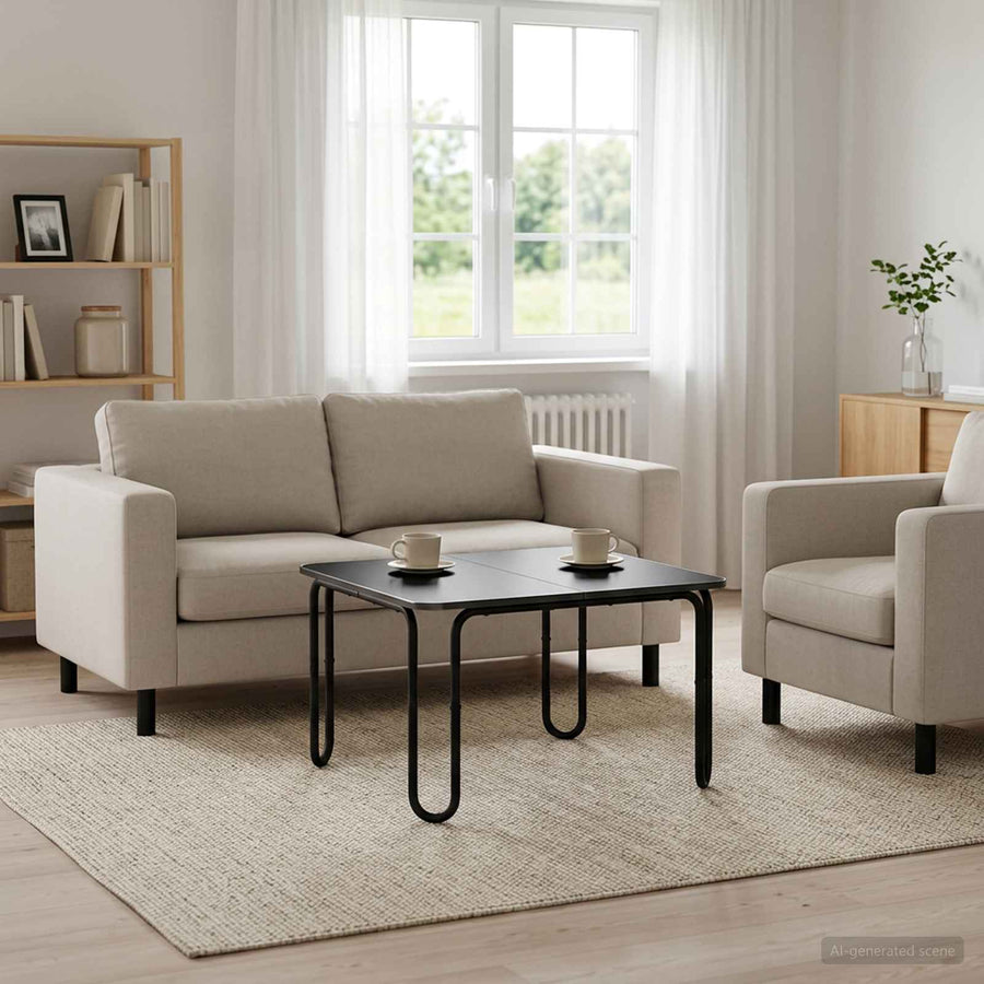 Salontafel Zwart 79,5 x 79,5 x 45 cm Bewerkt hout