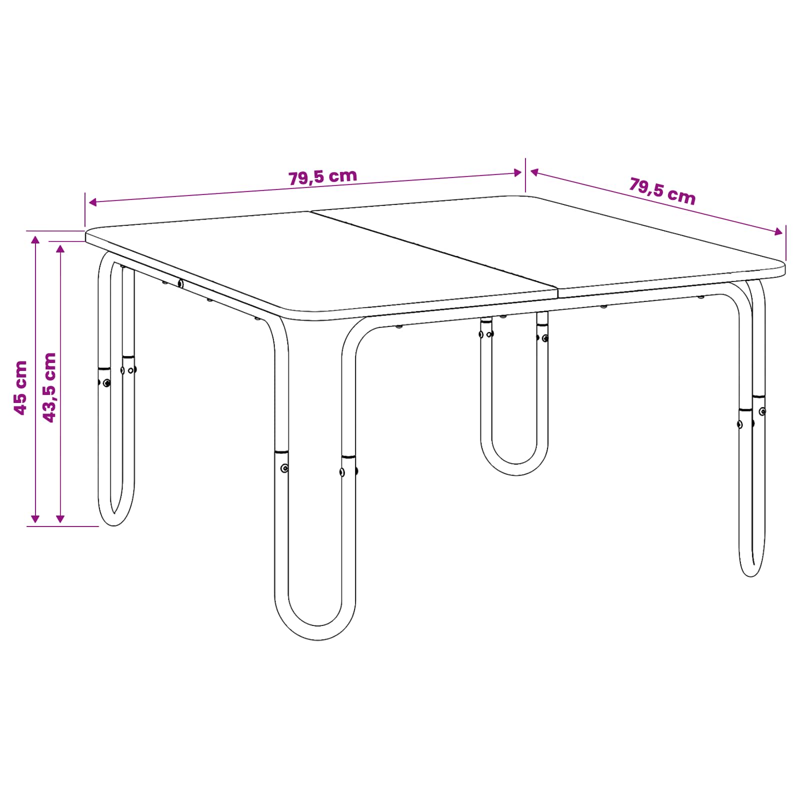 Salontafel Sonoma Eiken 79,5 x 79,5 x 45 cm Bewerkt hout