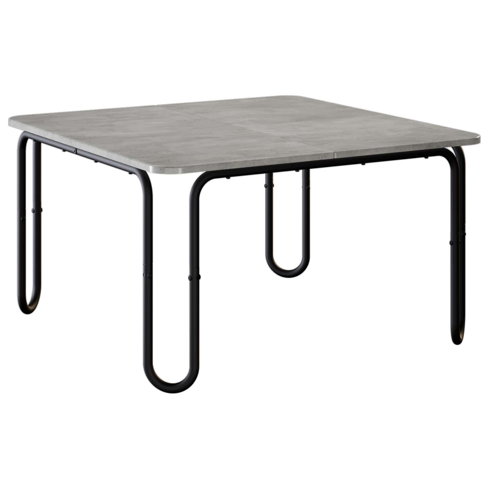 Salontafel Betongrijs 100 x 100 x 45 cm Bewerkt hout