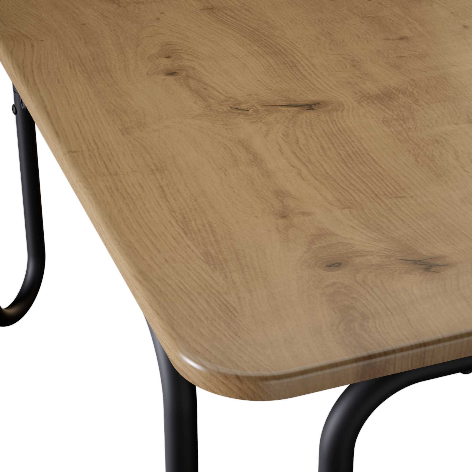 Salontafel Artisanaal eiken 100 x 100 x 45 cm Bewerkt hout