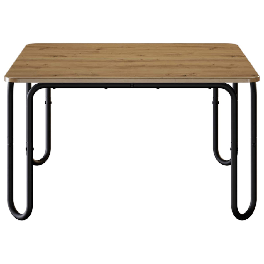 Salontafel Artisanaal eiken 100 x 100 x 45 cm Bewerkt hout