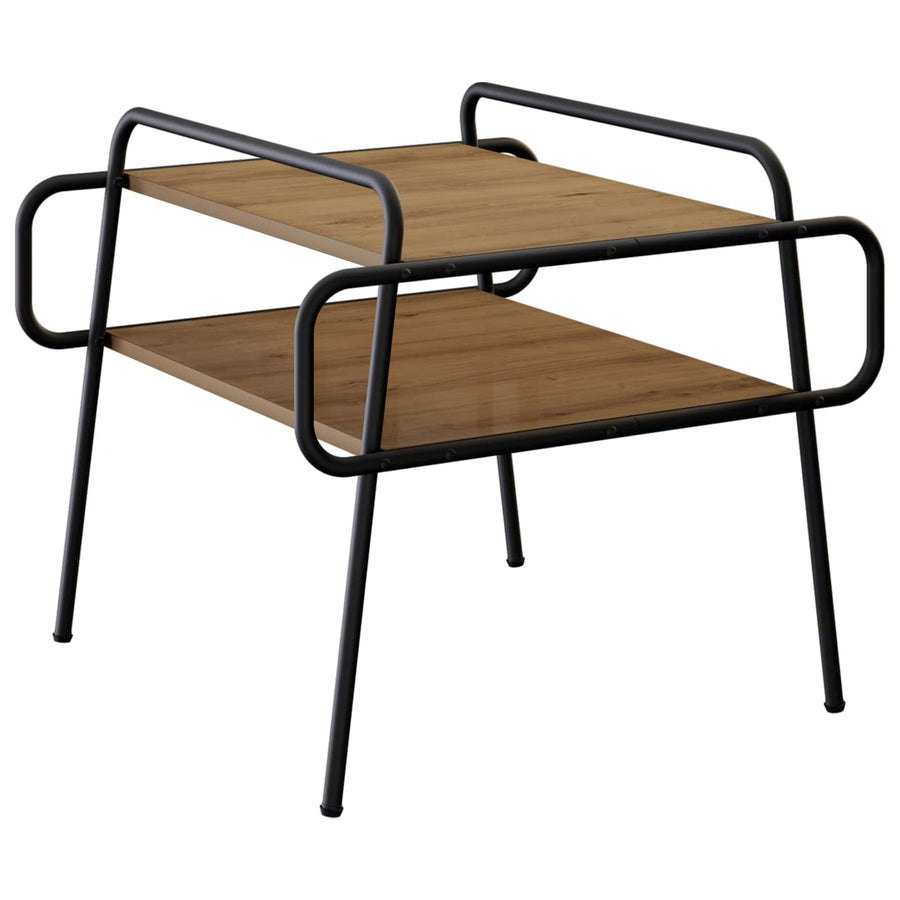 Salontafel Artisanaal eiken 50 x 50 x 51 cm Bewerkt hout
