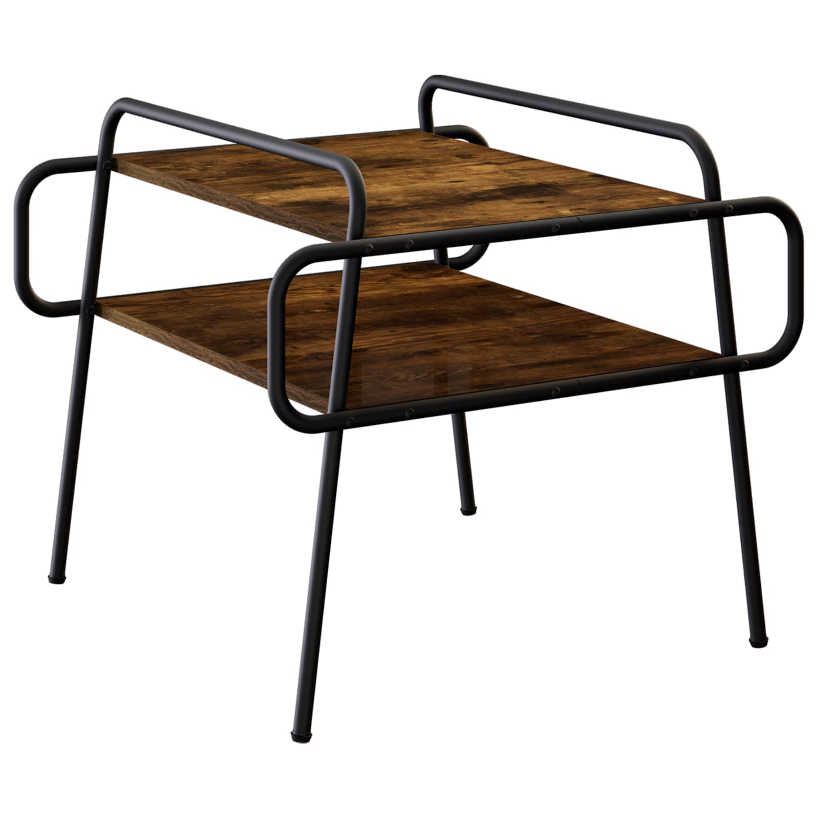 Salontafel Gerookt eiken 60 x 60 x 51 cm Bewerkt hout