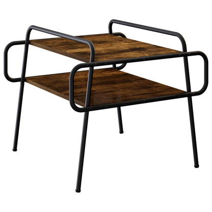 Salontafel Gerookt eiken 60 x 60 x 51 cm Bewerkt hout