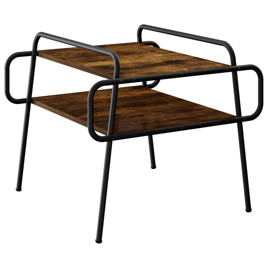 Salontafel Gerookt eiken 60 x 60 x 51 cm Bewerkt hout