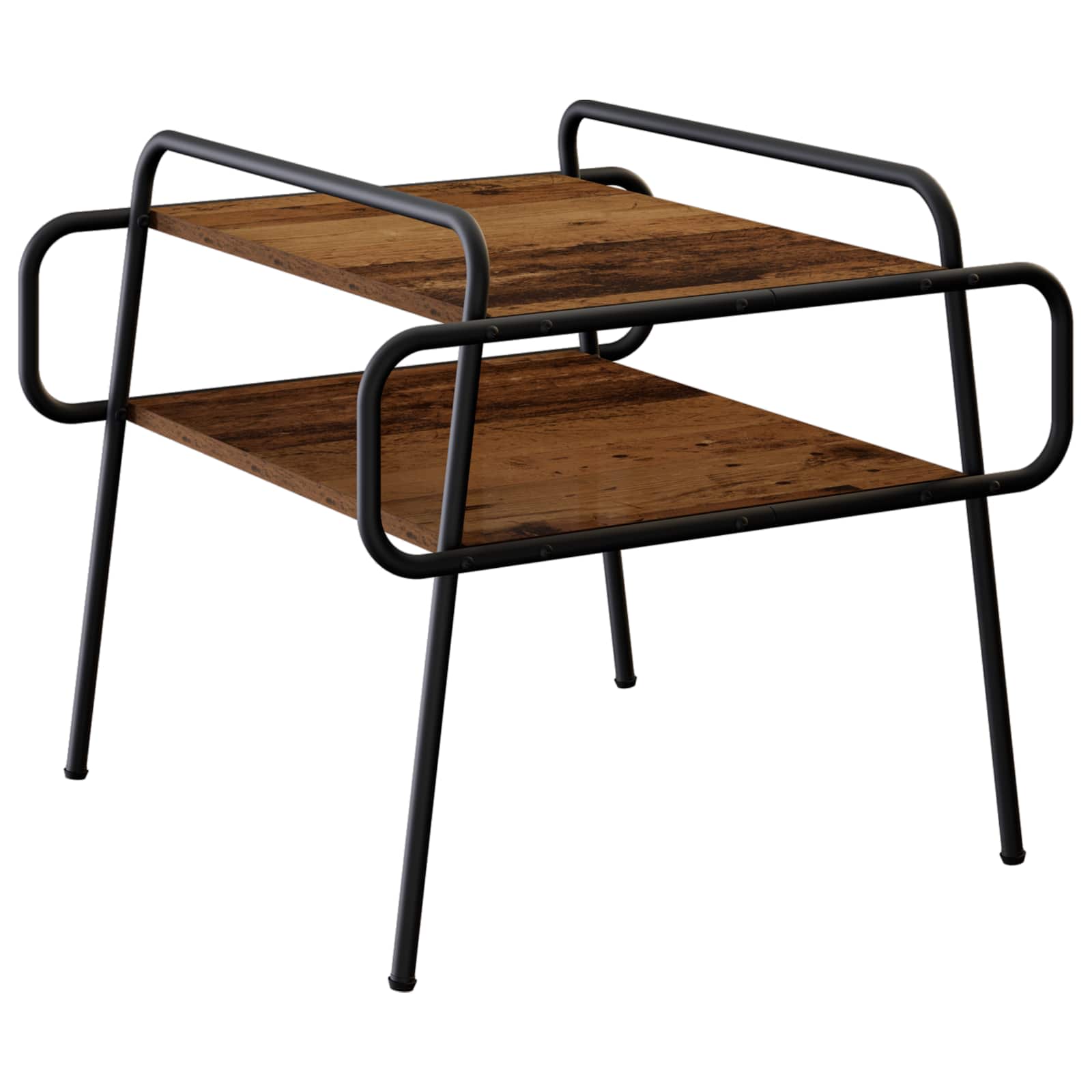 Salontafel Oud hout 60 x 60 x 51 cm Bewerkt hout