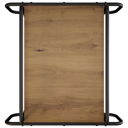 Salontafel Artisanaal eiken 60 x 60 x 51 cm Bewerkt hout