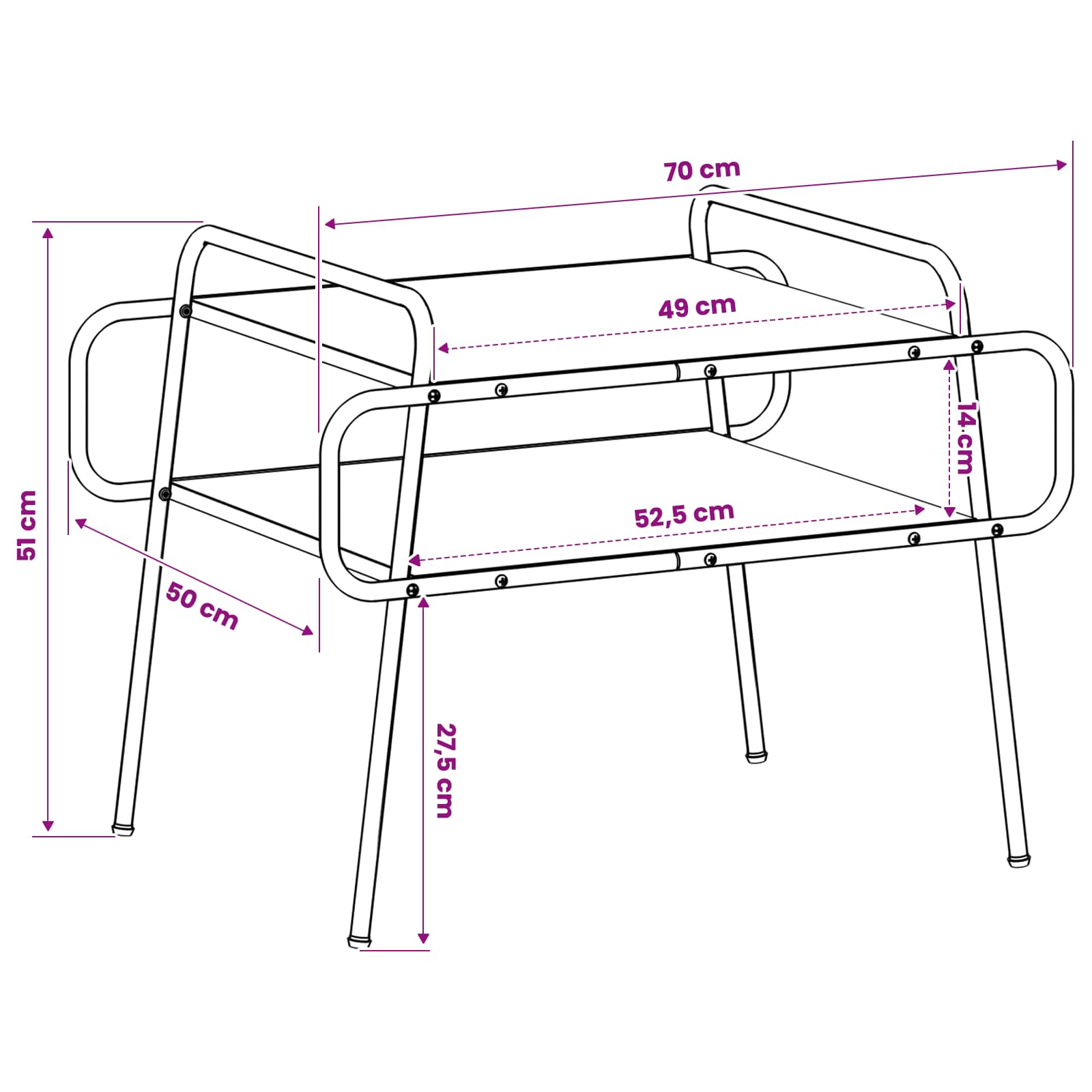Salontafel Sonoma Eiken 70 x 50 x 51 cm Bewerkt hout