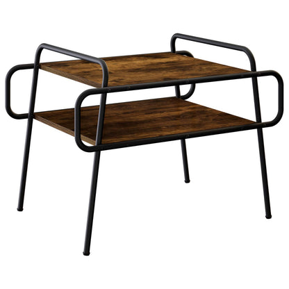 Salontafel Gerookt eiken 70 x 50 x 51 cm Bewerkt hout