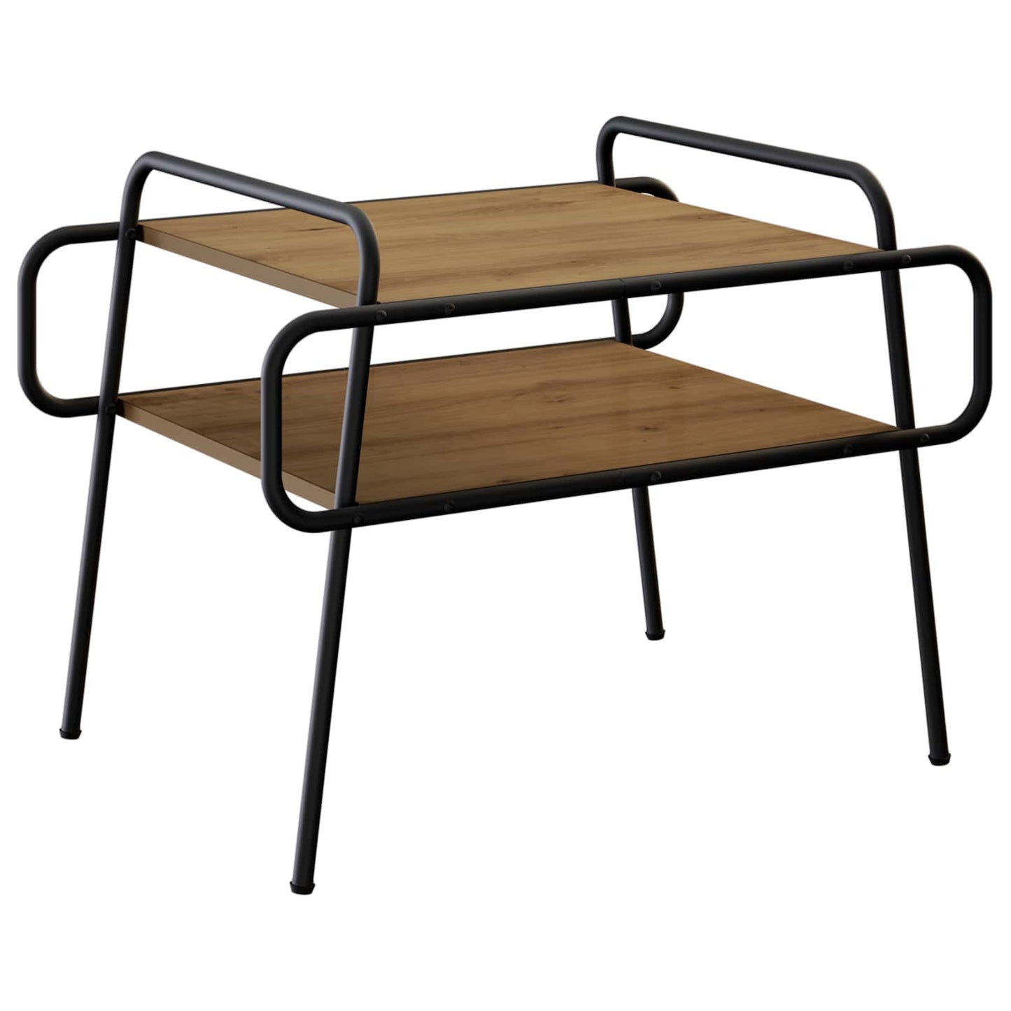 Salontafel Artisanaal eiken 70 x 50 x 51 cm Bewerkt hout