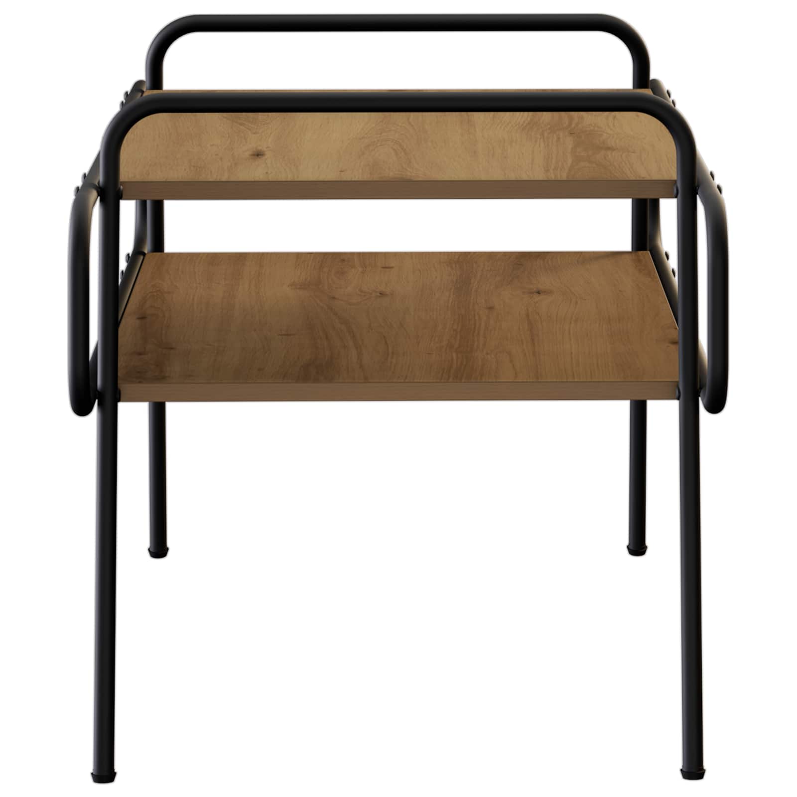 Salontafel Artisanaal eiken 70 x 50 x 51 cm Bewerkt hout