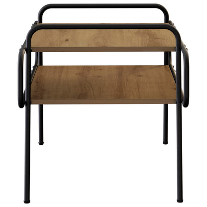 Salontafel Artisanaal eiken 70 x 50 x 51 cm Bewerkt hout
