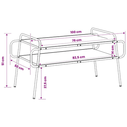 Salontafel Zwart eiken 100 x 50 x 51 cm Bewerkt hout