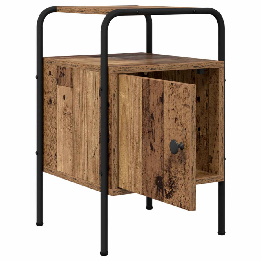 Nachtkastje Oud hout Bewerkt hout