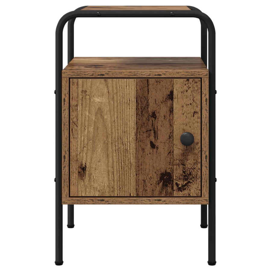 Nachtkastje Oud hout Bewerkt hout