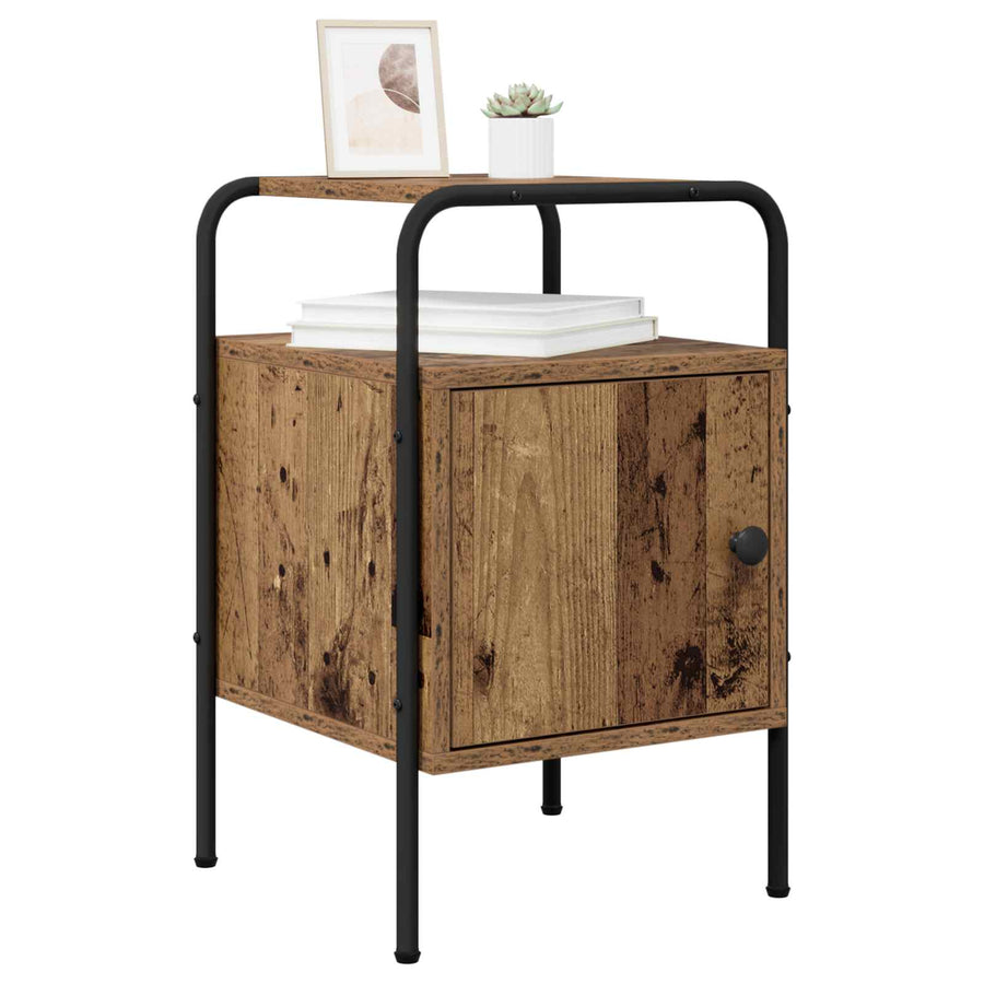 Nachtkastje Oud hout Bewerkt hout