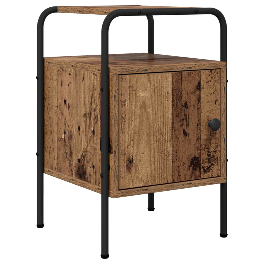 Nachtkastje 2 st Oud hout Bewerkt hout