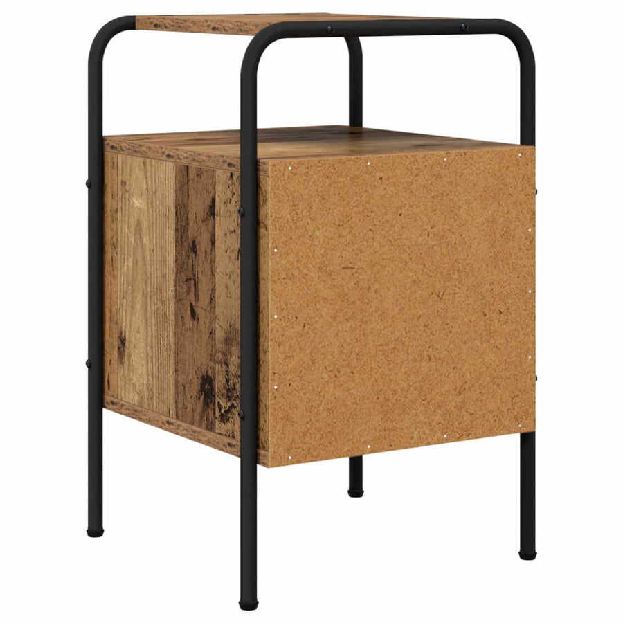 Nachtkastje 2 st Oud hout Bewerkt hout