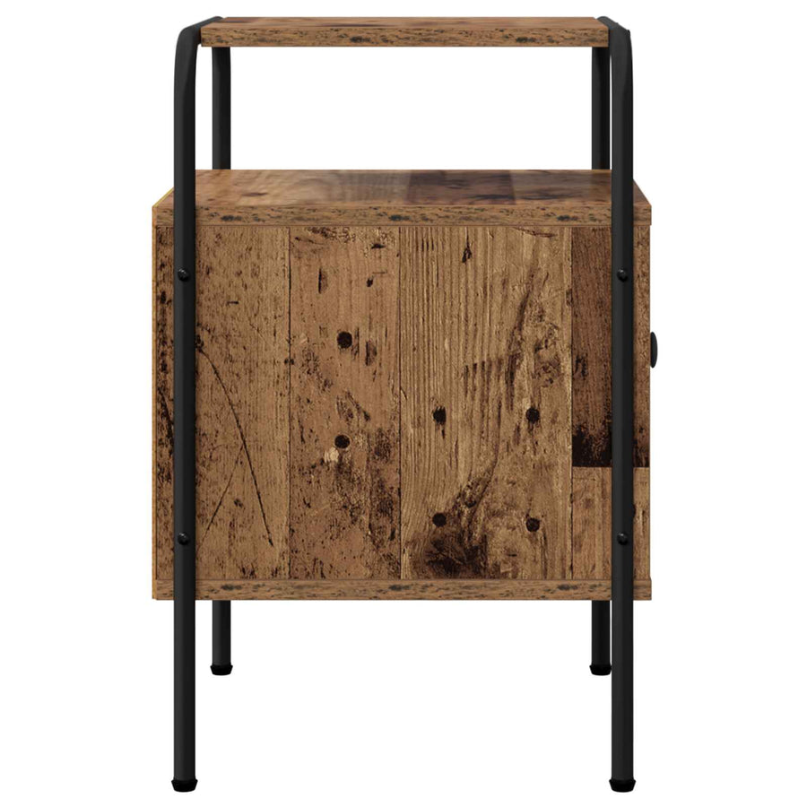 Nachtkastje 2 st Oud hout Bewerkt hout