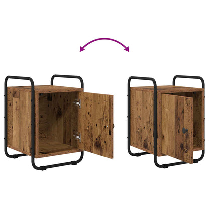 Nachtkastje Oud hout Bewerkt hout