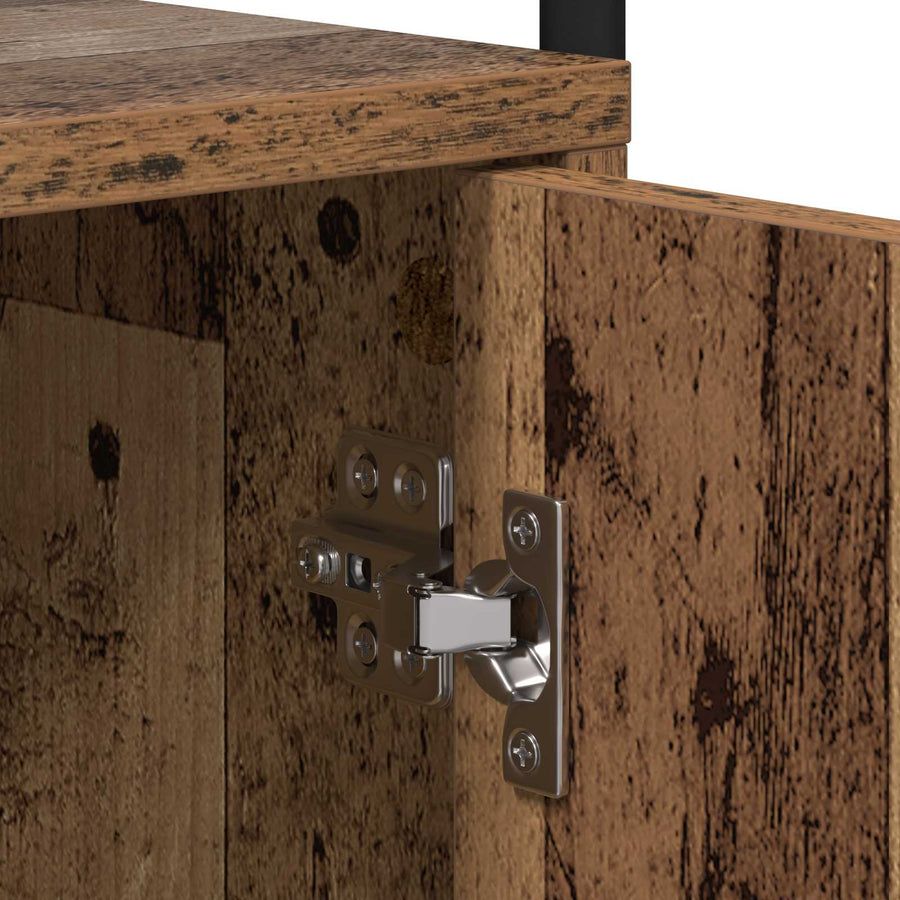 Nachtkastje 2 st Oud hout Bewerkt hout