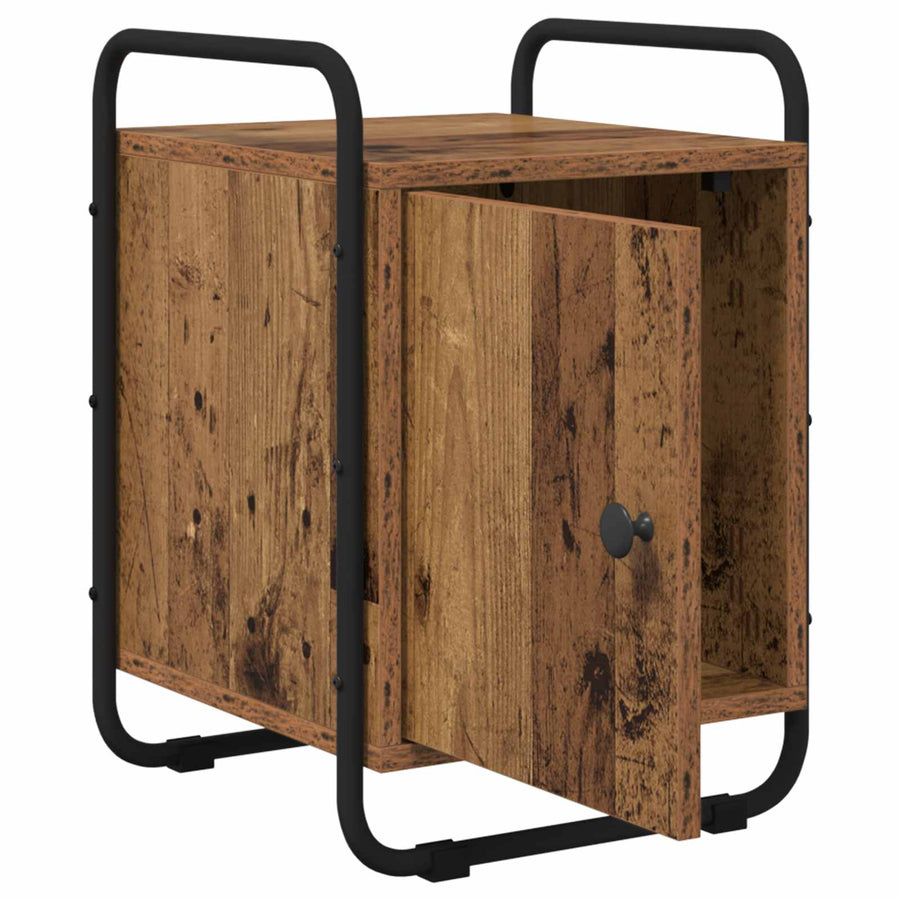 Nachtkastje 2 st Oud hout Bewerkt hout