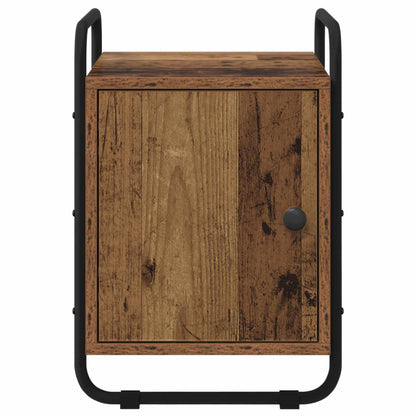 Nachtkastje 2 st Oud hout Bewerkt hout