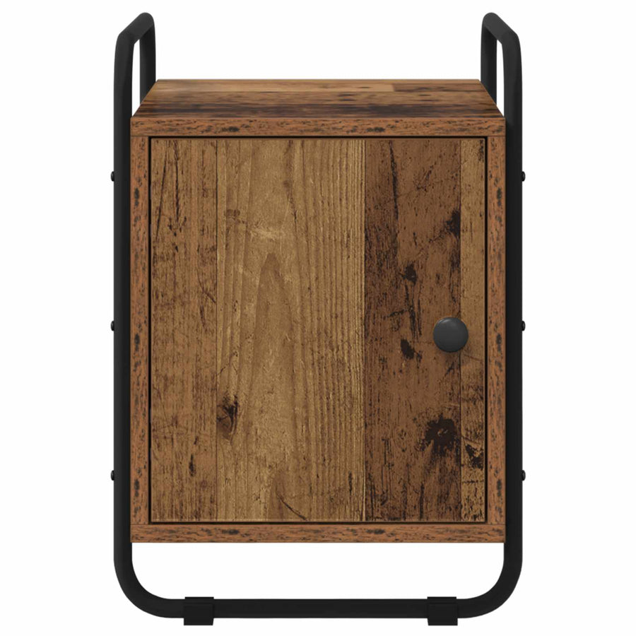 Nachtkastje 2 st Oud hout Bewerkt hout