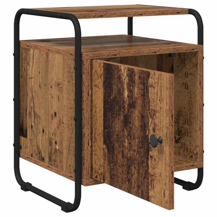 Nachtkastje Oud hout Bewerkt hout