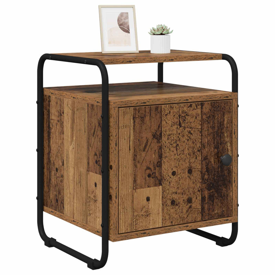 Nachtkastje Oud hout Bewerkt hout