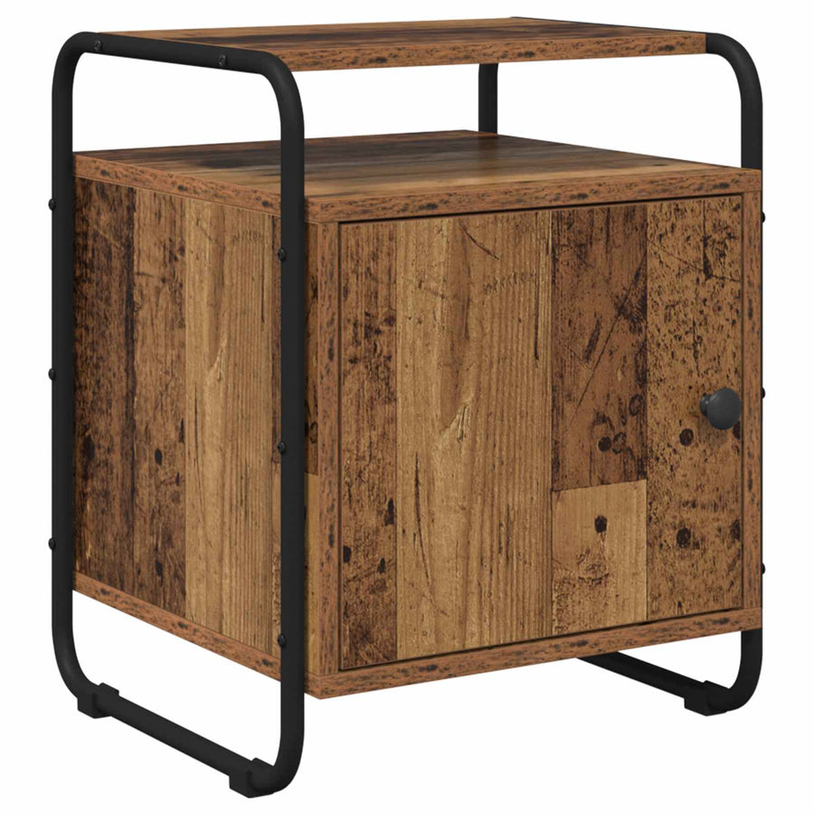 Nachtkastje 2 st Oud hout Bewerkt hout