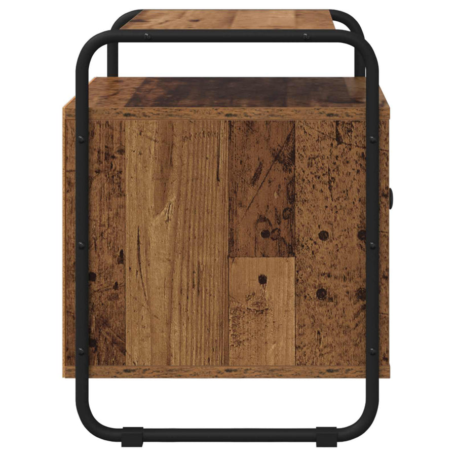 Nachtkastje 2 st Oud hout Bewerkt hout