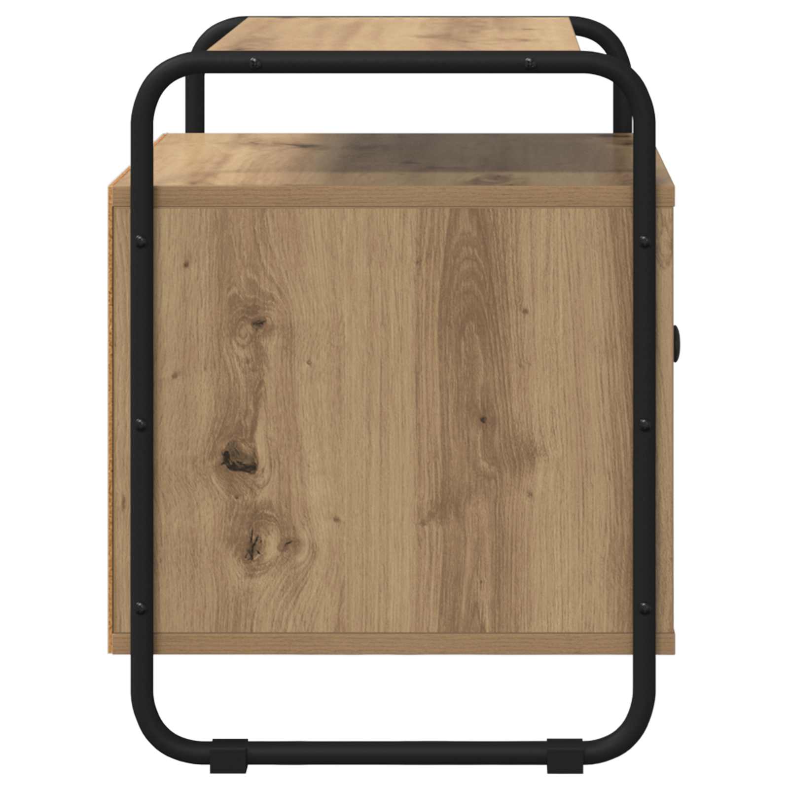 Nachtkastje 2 st Artisanaal eiken Bewerkt hout