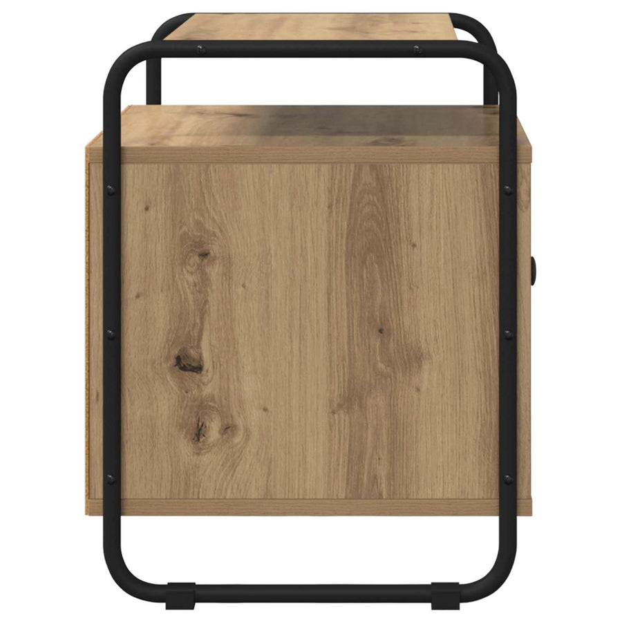 Nachtkastje 2 st Artisanaal eiken Bewerkt hout