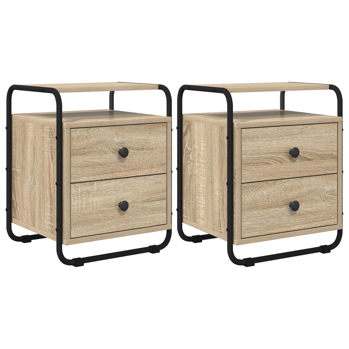 Nachtkastje 2 st Sonoma Eiken 40 x 36,5 x 50 cm Bewerkt hout