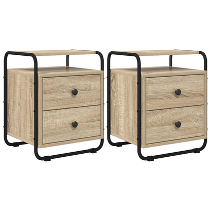 Nachtkastje 2 st Sonoma Eiken 40 x 36,5 x 50 cm Bewerkt hout