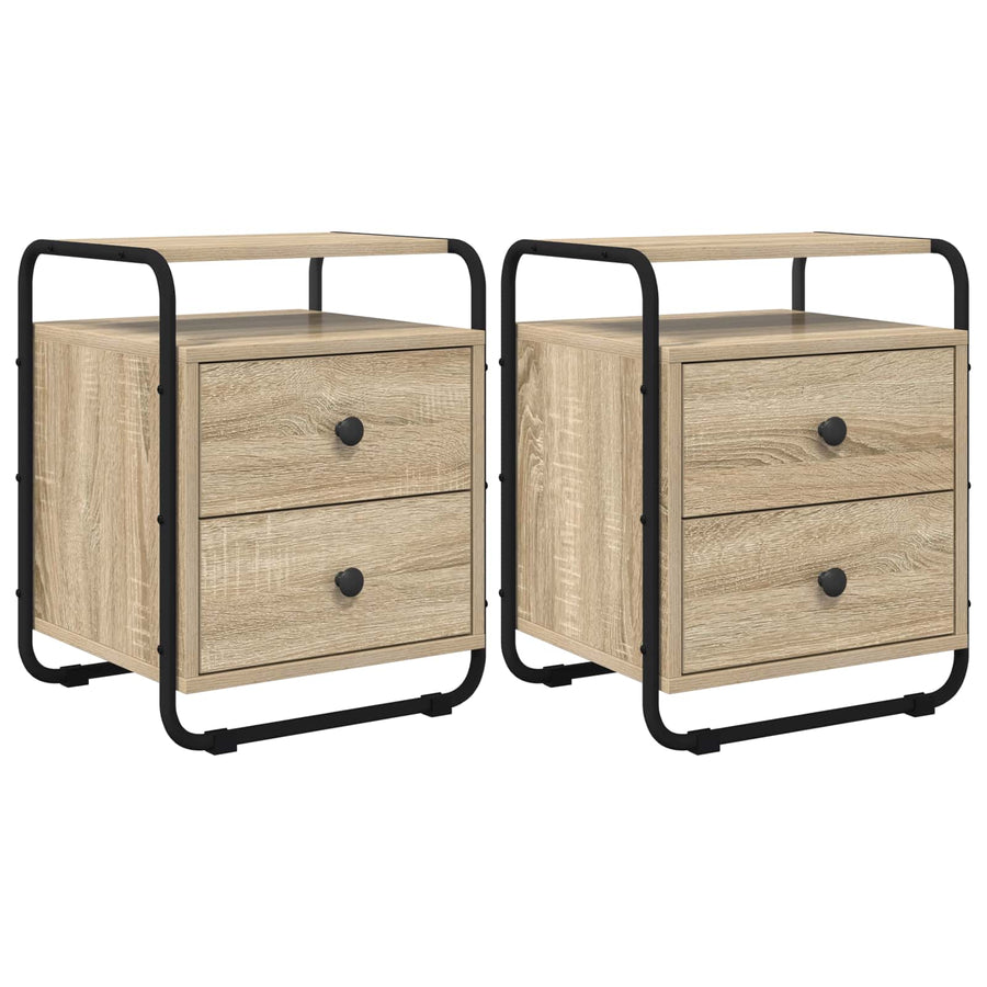 Nachtkastje 2 st Sonoma Eiken 40 x 36,5 x 50 cm Bewerkt hout