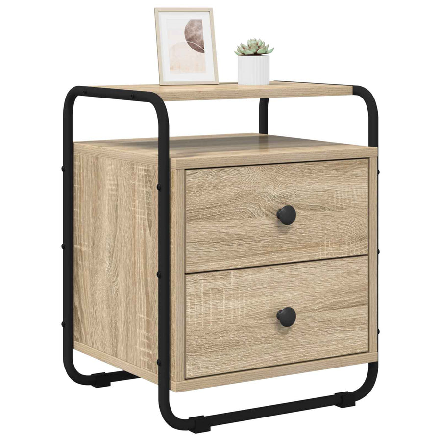 Nachtkastje 2 st Sonoma Eiken 40 x 36,5 x 50 cm Bewerkt hout
