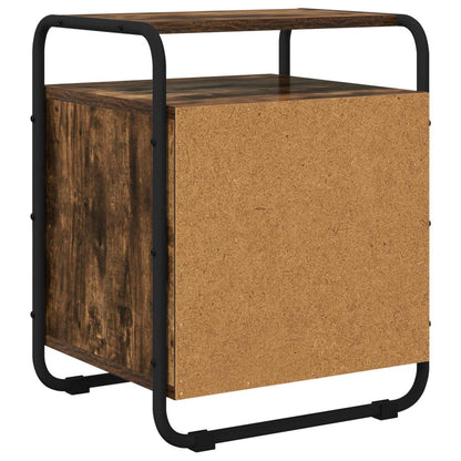 Nachtkastje 2 st Gerookt eiken 40 x 36,5 x 50 cm Bewerkt hout