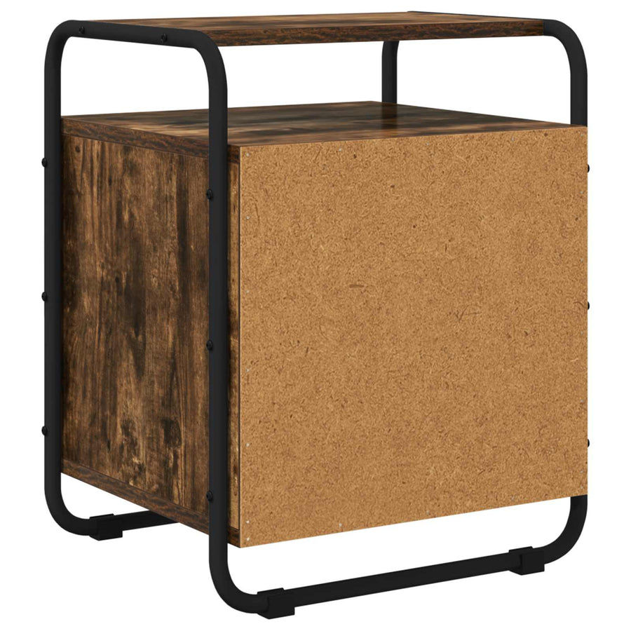 Nachtkastje 2 st Gerookt eiken 40 x 36,5 x 50 cm Bewerkt hout