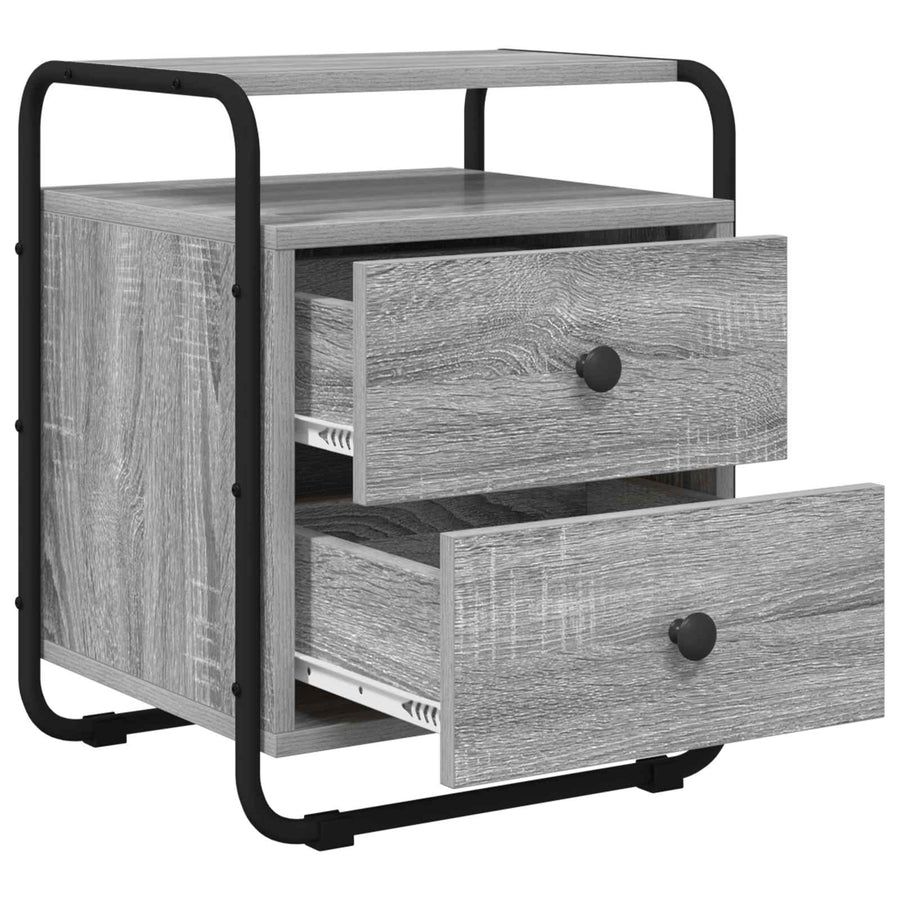 Nachtkastje Grijs Sonoma 40 x 36,5 x 50 cm Bewerkt hout