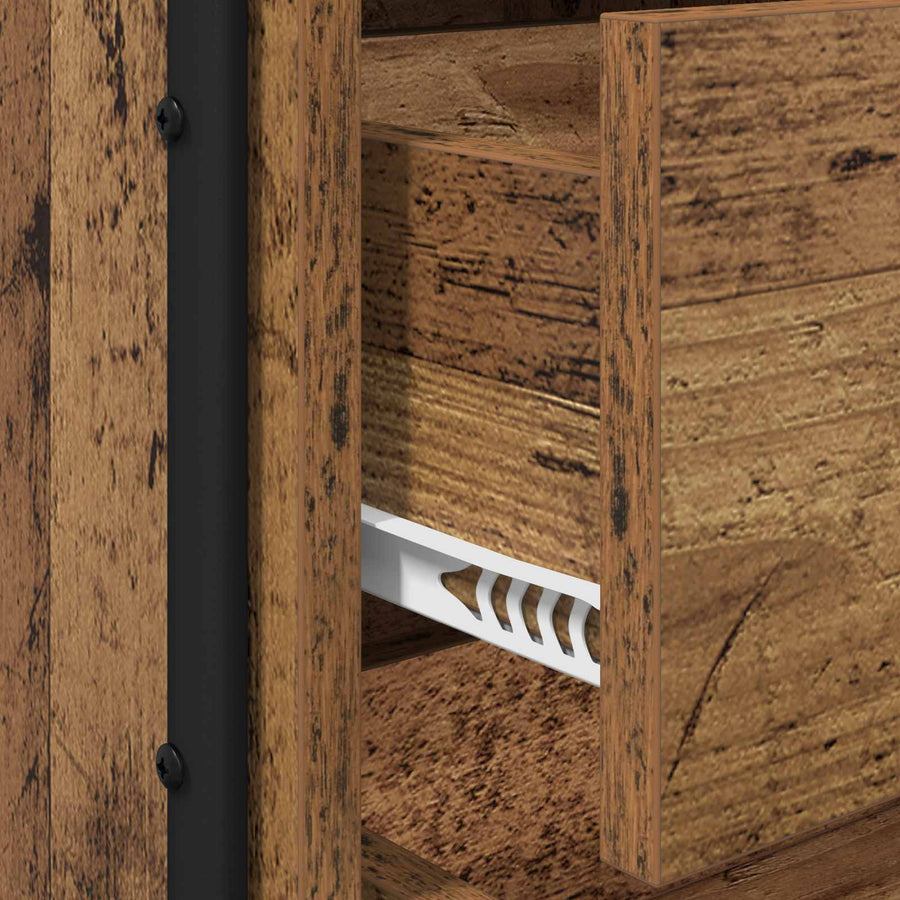 Nachtkastje Oud hout 40 x 36,5 x 50 cm Bewerkt hout