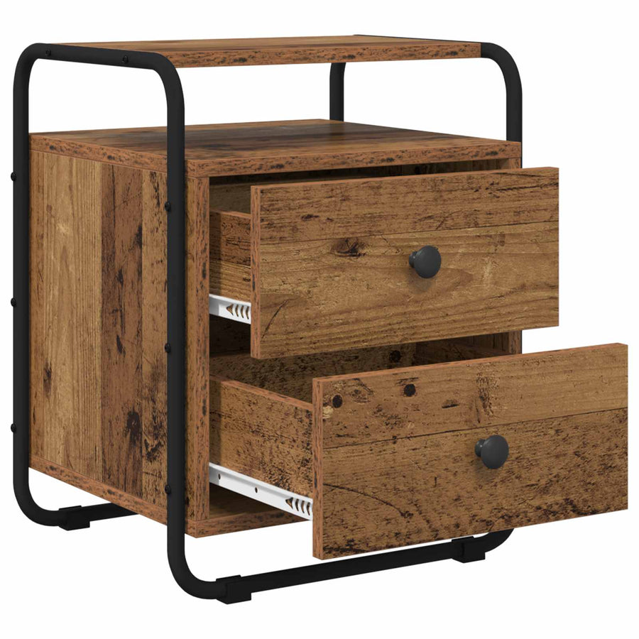 Nachtkastje Oud hout 40 x 36,5 x 50 cm Bewerkt hout