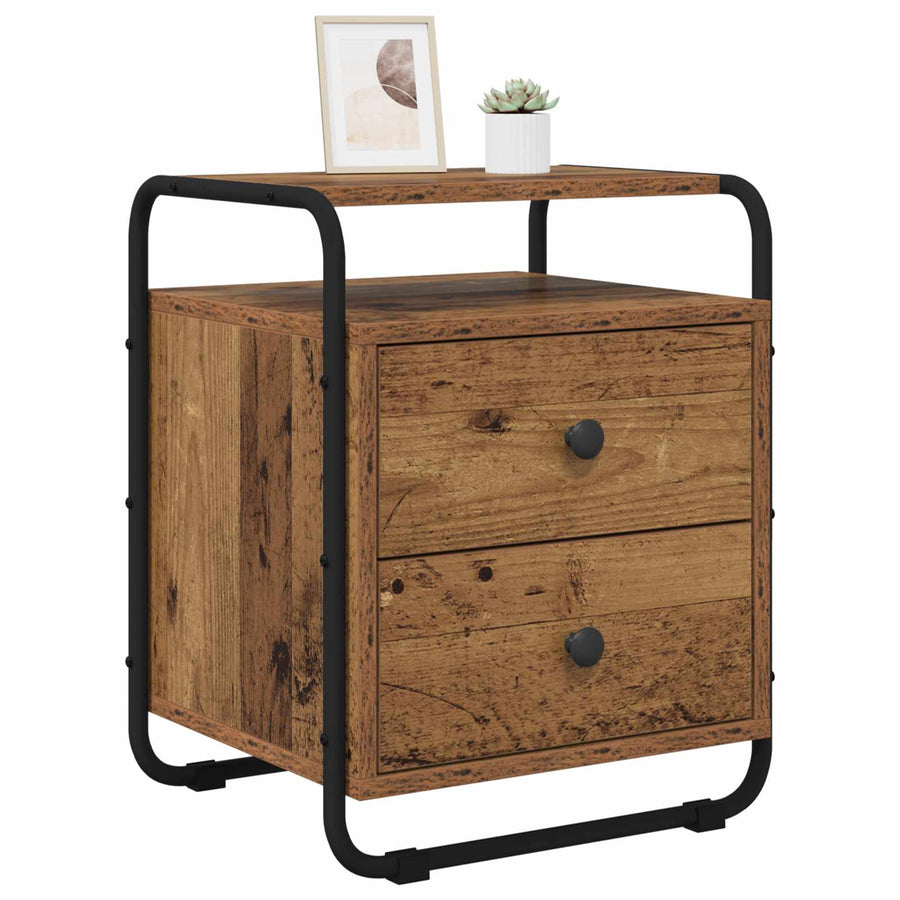Nachtkastje Oud hout 40 x 36,5 x 50 cm Bewerkt hout