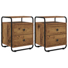 Nachtkastje 2 st Oud hout 40 x 36,5 x 50 cm Bewerkt hout
