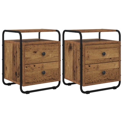 Nachtkastje 2 st Oud hout 40 x 36,5 x 50 cm Bewerkt hout